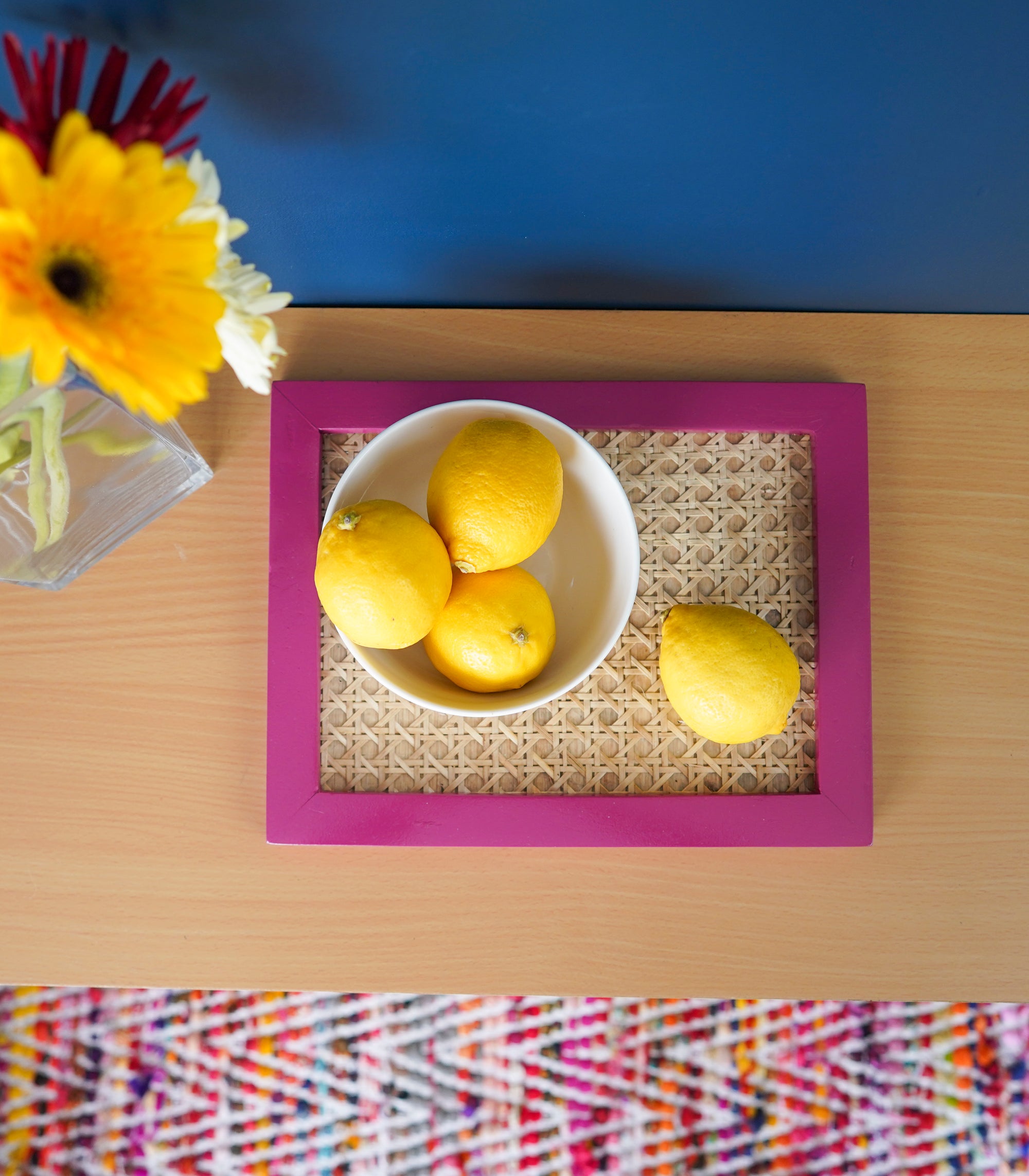 Solihiya Rectangular Tray (Size: Medium)             Pink