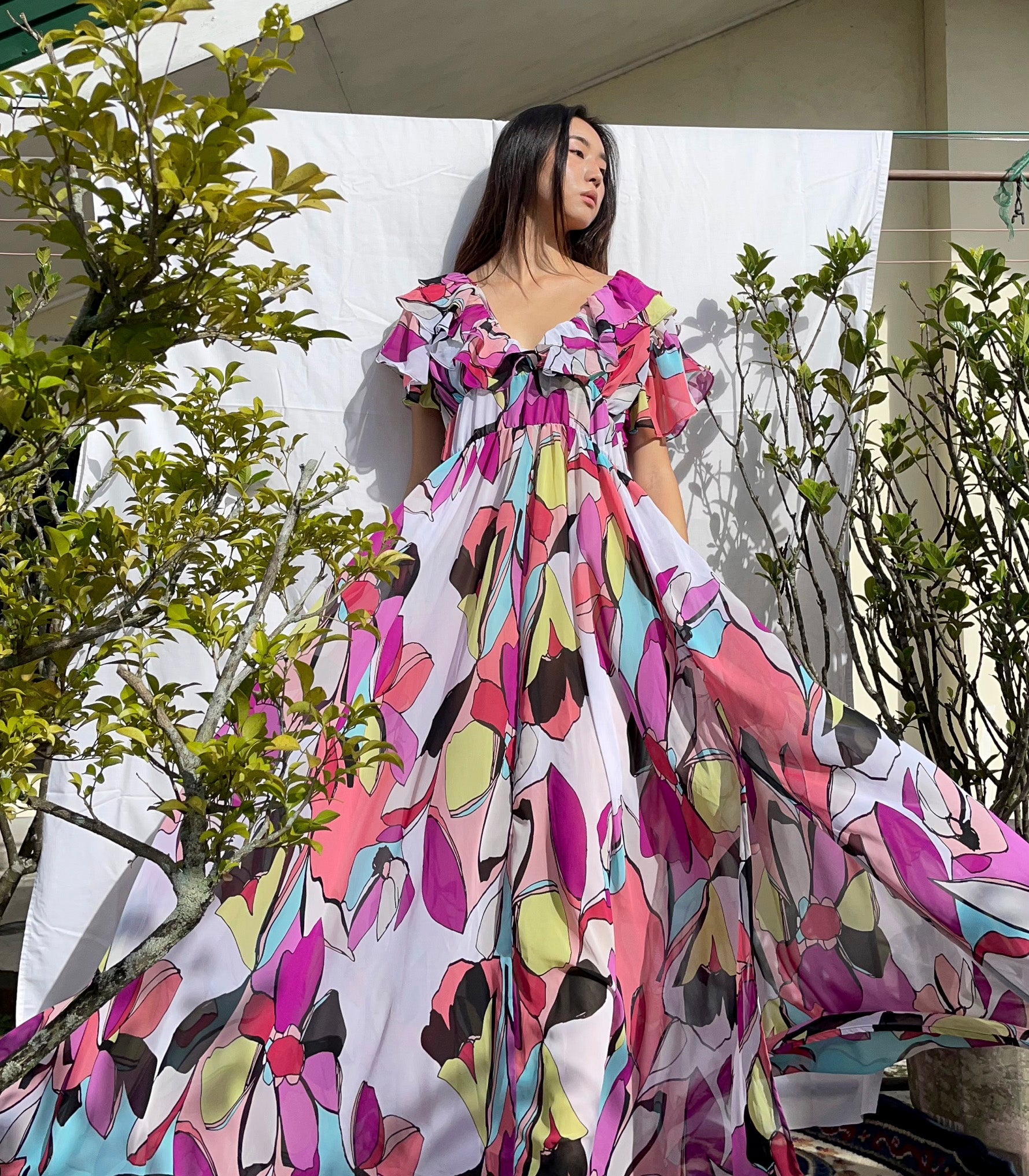 flouncy maxi dress Gevgelija Flounce Maxi Cover-Up
