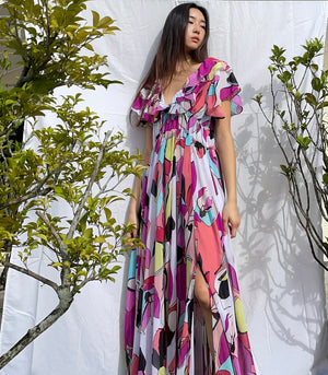 Gevgelija  Flounce Maxi Cover-Up