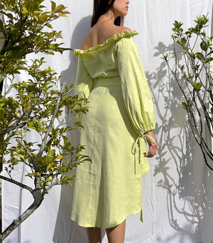 Coutada Off-the-Shoulder Mullet Dress (Lemon)