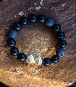 Achiever Chunky Bracelet - Black Onyx & Agate ACH-BU1