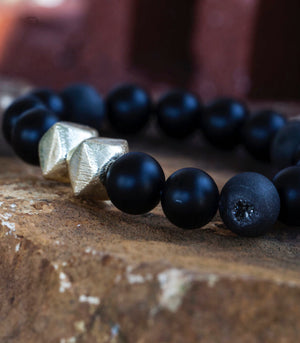 Achiever Chunky Bracelet - Black Onyx & Agate ACH-BU1