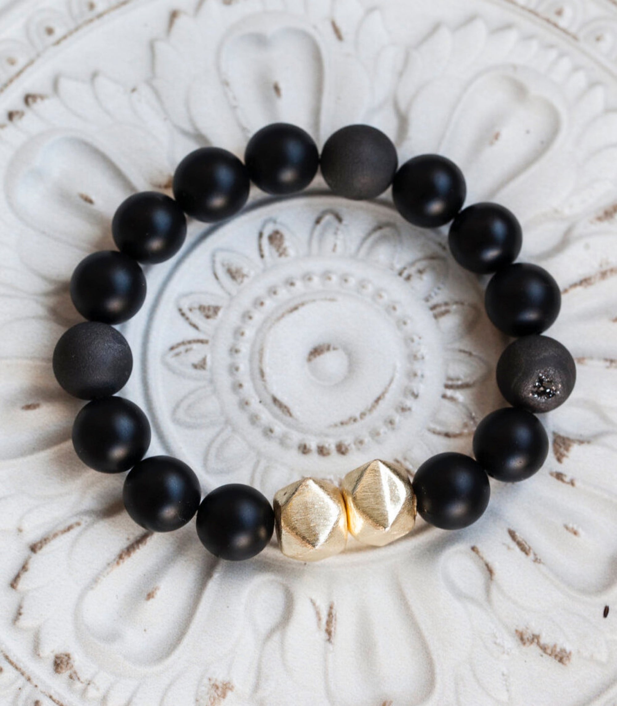 Achiever Chunky Bracelet - Black Onyx & Agate ACH-BU1