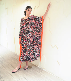 Kriva Fringe Caftan (Tangerine)