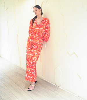 Bogdanci Jumpsuit Cover-Up (Tangerine)