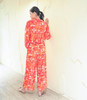 Bogdanci Jumpsuit Cover-Up (Tangerine)