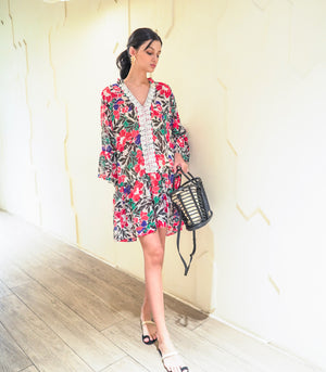 Kavadarci Coulor Tiered Tunic (Red)