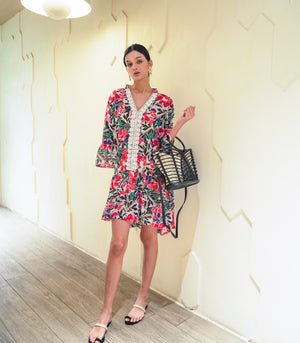 Kavadarci Coulor Tiered Tunic (Red)