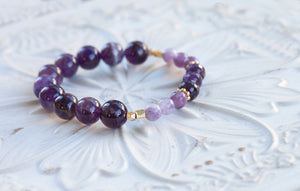 My Intuitive Ally Bracelet with Amethyst and Lepidolite (for women) ALLY-BW1
