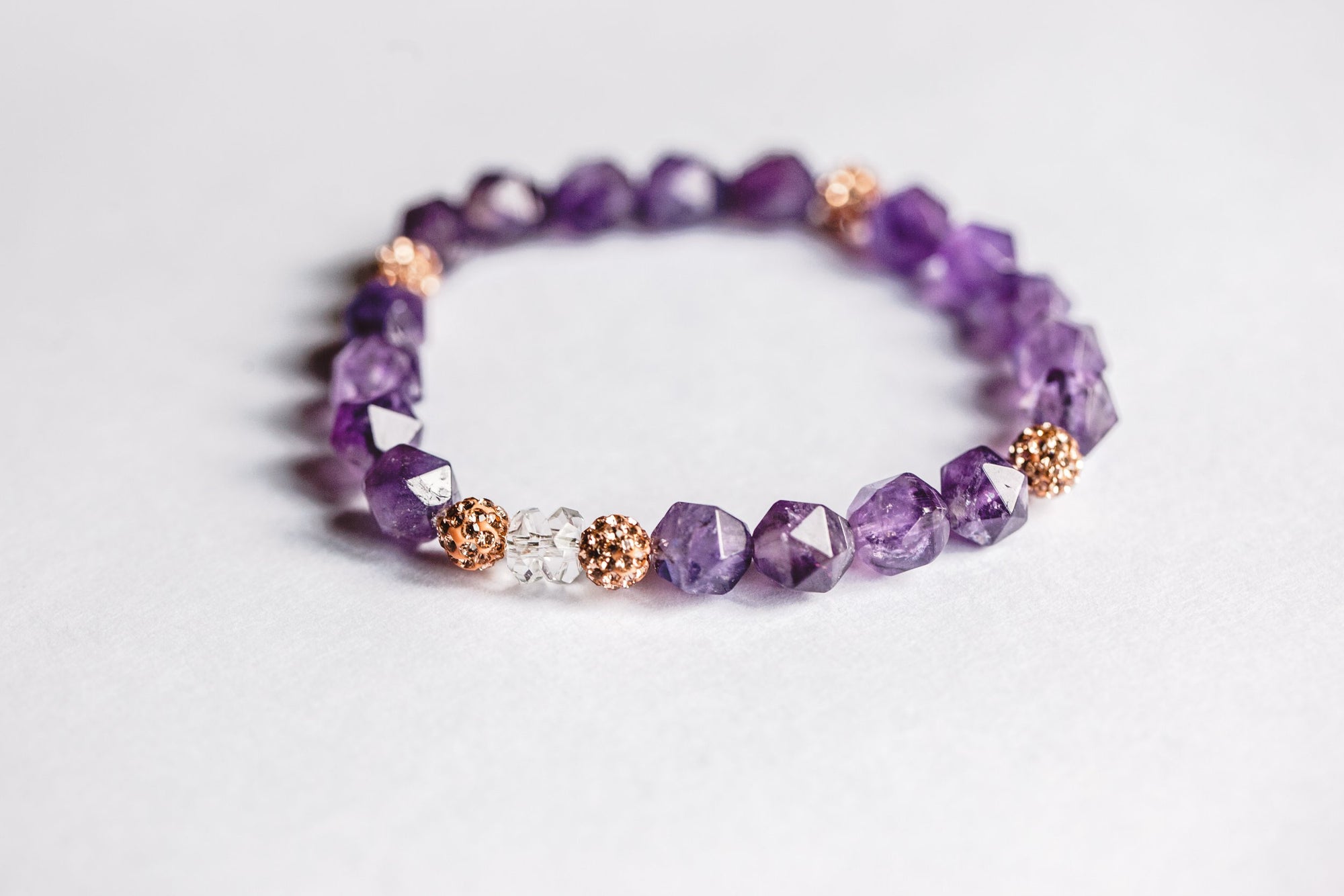 My Intuitive Ally Bracelet with Amethyst and Clear Quartz (for women) ALLY-CW1