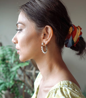 Anya 2-Way Pearl Hoop Earrings