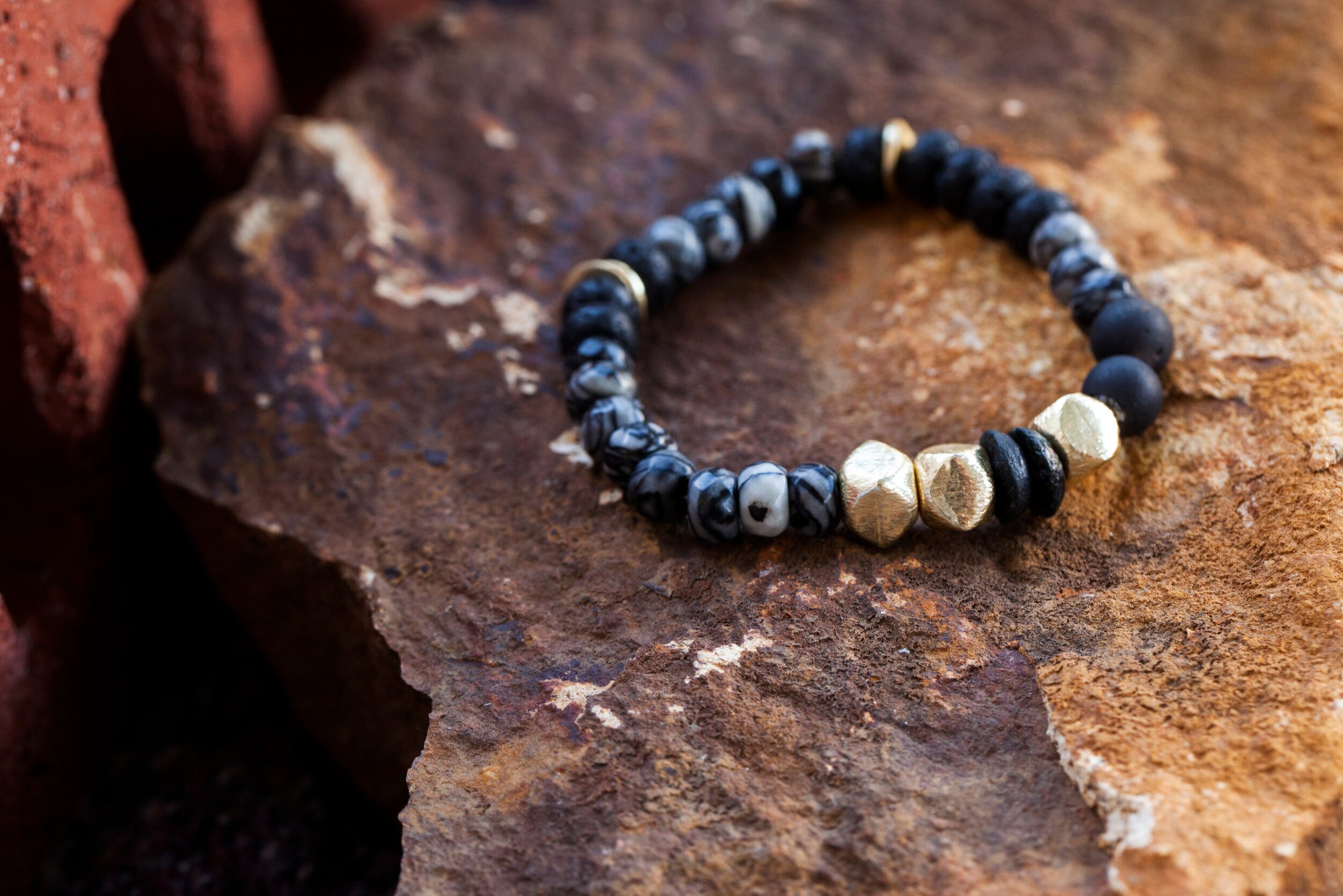 Creative Endurance Bracelet with Picasso Marble, Agate and Lava Diffuser Stone *Jewels of the NIle* (unisex) CREAT-AU1