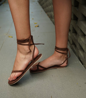 Hera Cross-Tie  Sandals   Russet