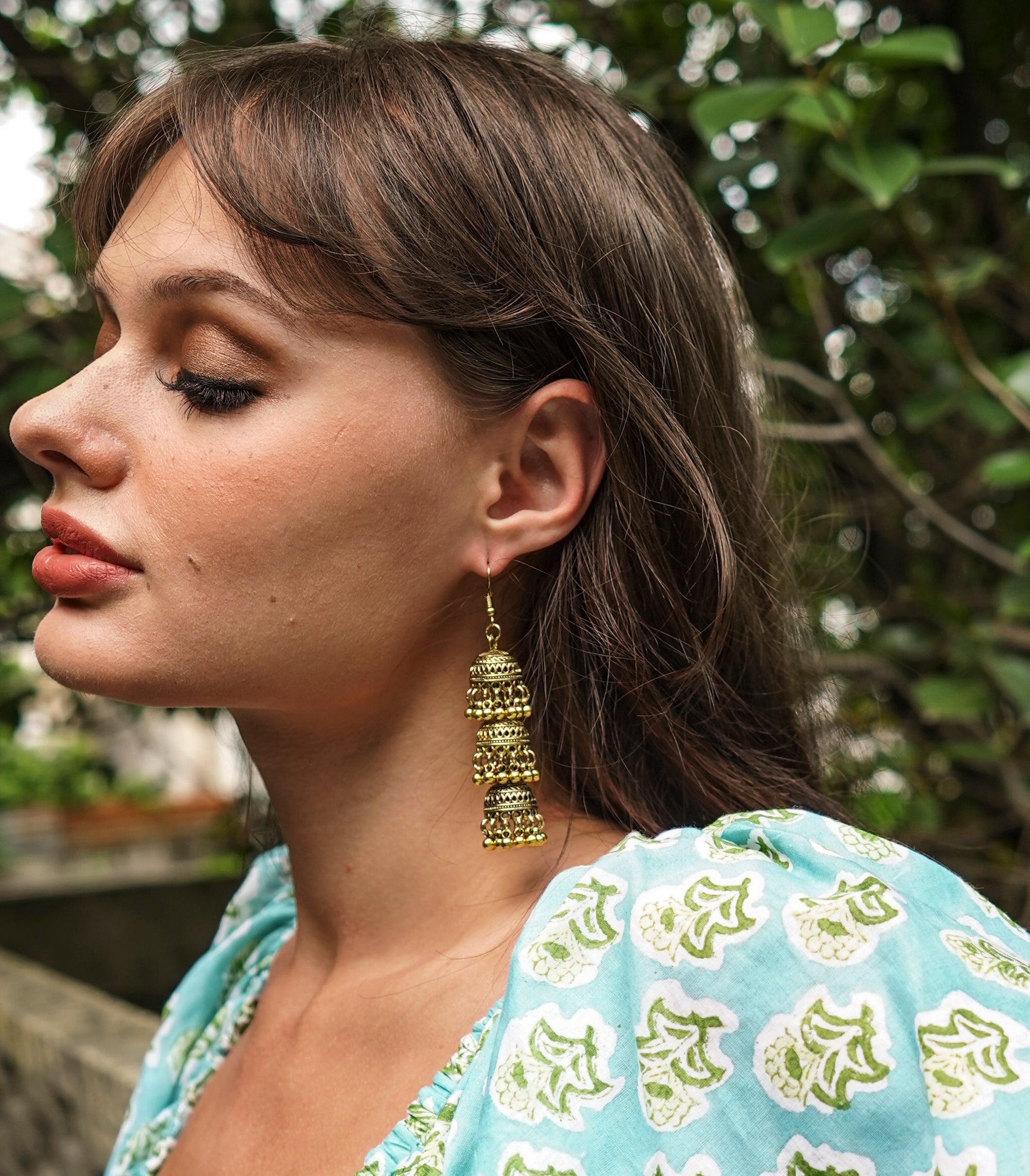 Ananya Drop Earrings in Gold Color