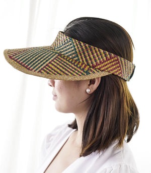 Banago Sinamay Sun Visor (Green Orange)