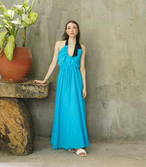 Apatou Halter Maxi Dress (Aqua)