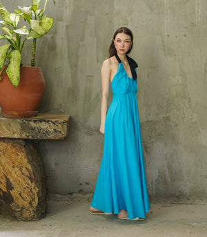 Apatou Halter Maxi Dress (Aqua)