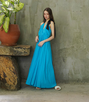 Apatou Halter Maxi Dress (Aqua)