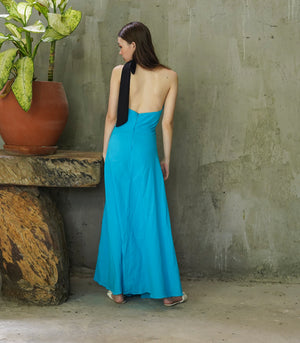 Apatou Halter Maxi Dress (Aqua)