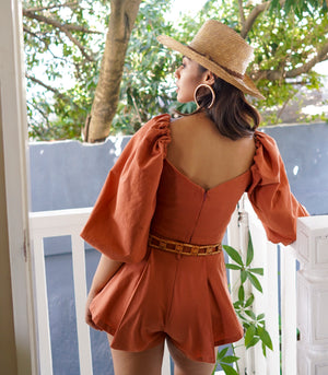 Parika Puff Sleeve Crop Top and Shorts Set