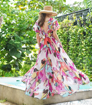 Gevgelija  Flounce Maxi Cover-Up