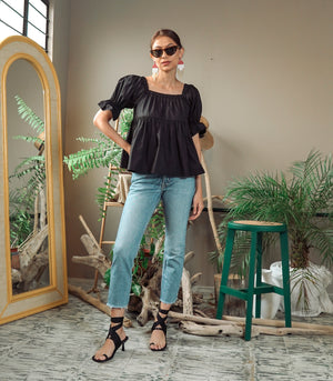 Florence Fling Mika Boho Top (Black)