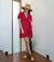 Belle of the Ball Linen Dress Lipstick Red