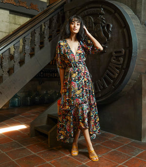 Montebello Wrap Dress (Paisley)