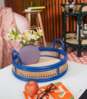 Solihiya Tray Basket  Electric Blue