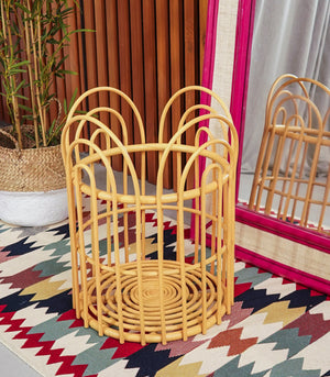Rattan Hamper   Mustard