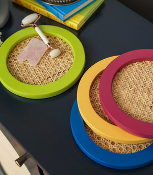 Solihiya Round Tray    Lime Green