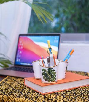 Trio Pencil Holder Monstera