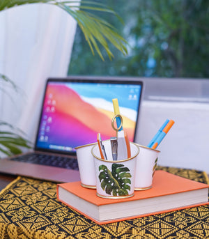 Trio Pencil Holder Monstera