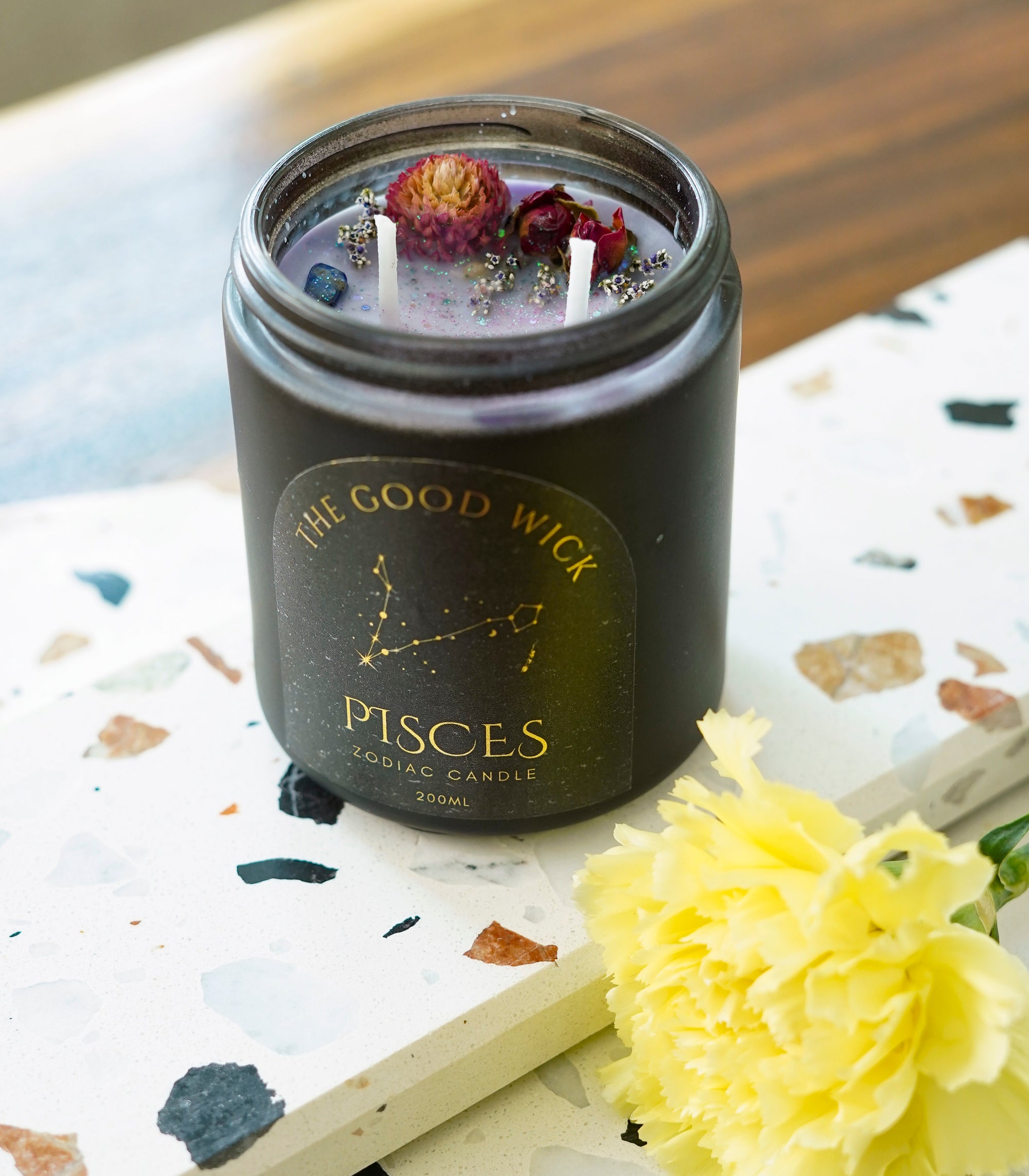 Zodiac (Pisces) Crystal Infused  Candle