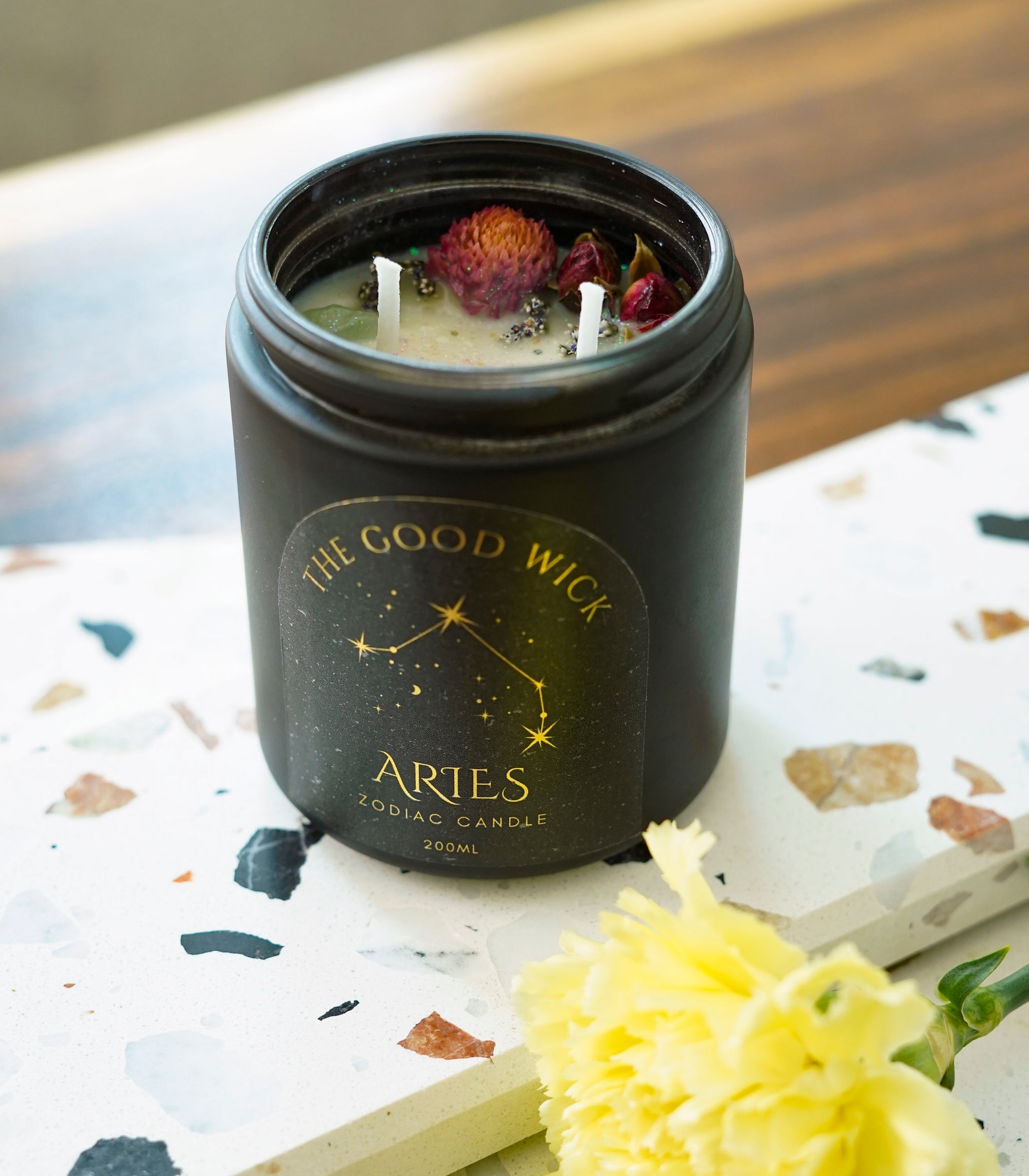 Zodiac (Aries) Crystal Infused  Candle