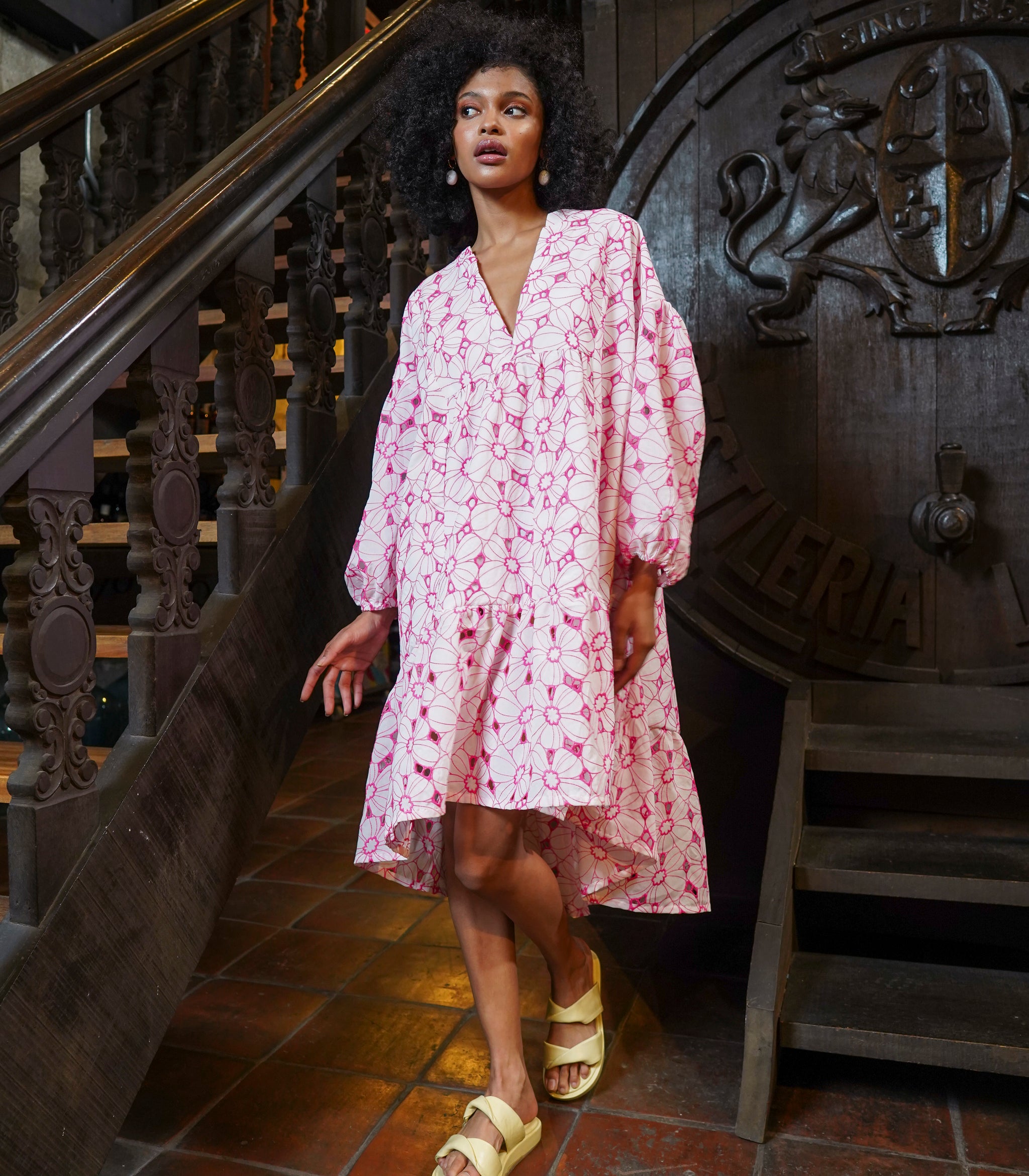 Delices Tiered Mullet Dress (Bubblegum) - Seek The Uniq Delices Tiered Mullet Dress (Bubblegum) - Seek The Uniq