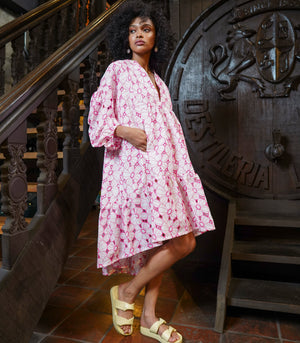 Delices Tiered Mullet Dress (Bubblegum)