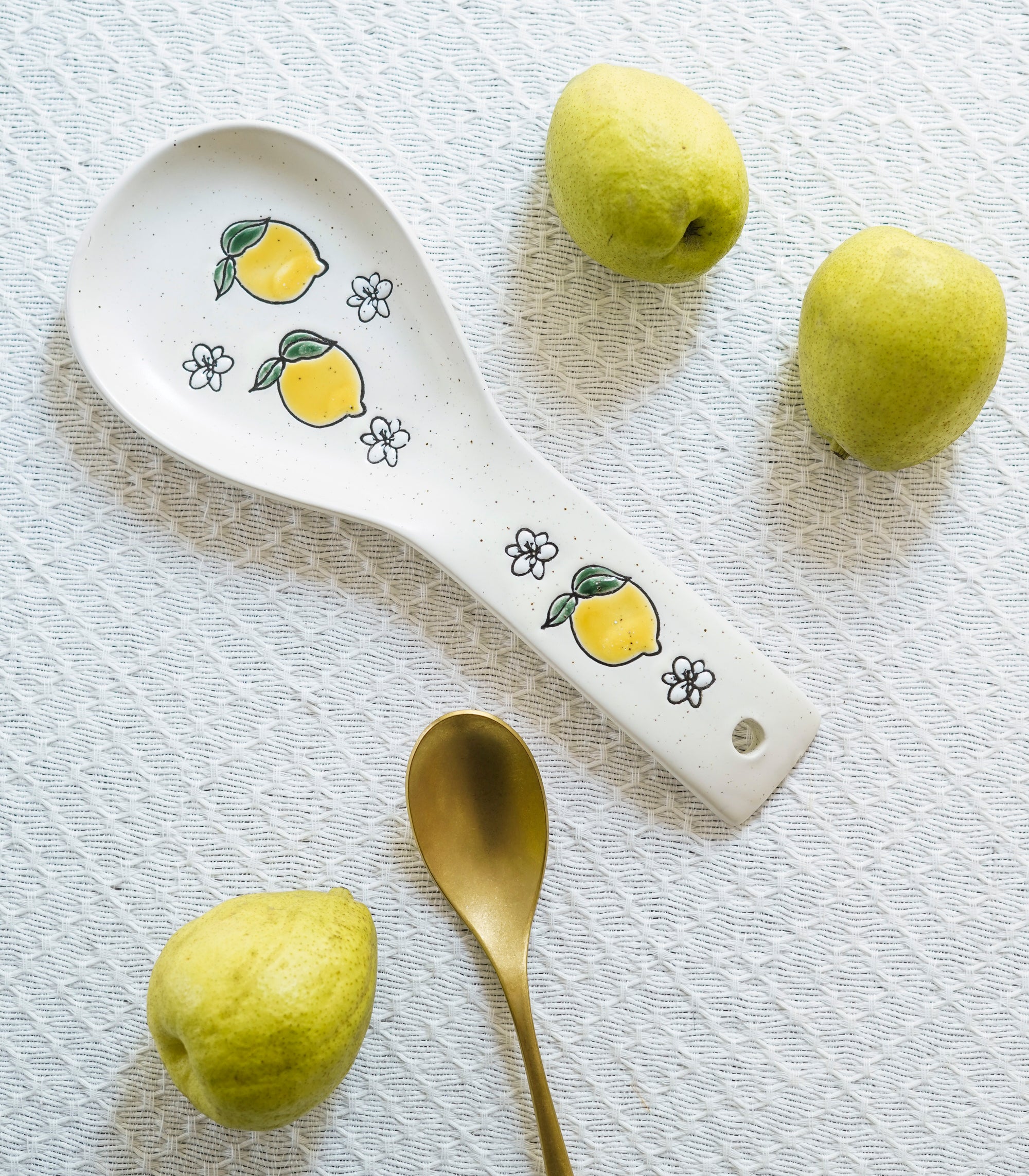 Inventario - Stoneware Spoon Rest Three Lemon