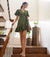 Belle of the Ball Linen Dress Moss Green