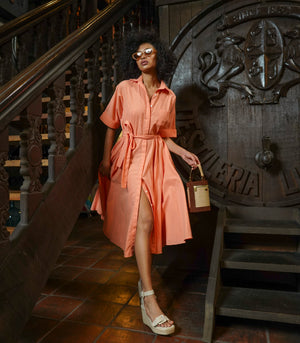 Mujer Shirt Dress (Peach)