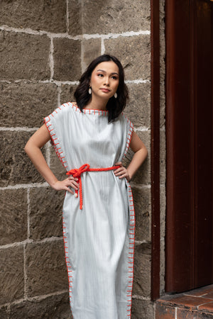 La Filippine Open Caftan           (Orange & Blue)