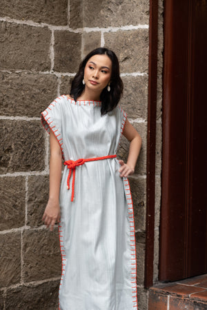 La Filippine Open Caftan           (Orange & Blue)