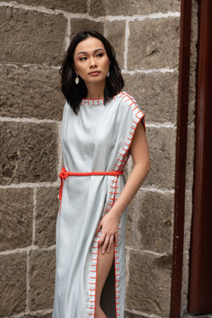 La Filippine Open Caftan           (Orange & Blue)
