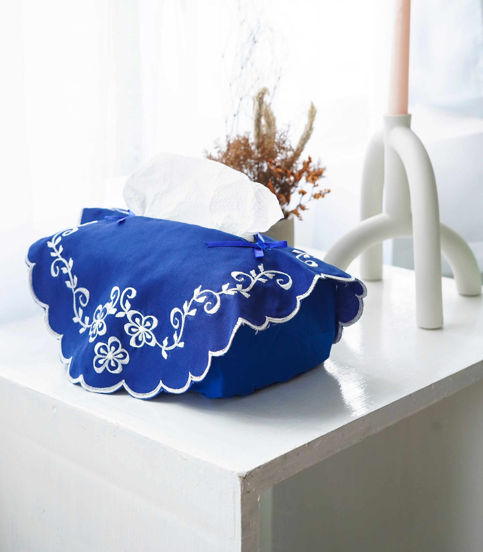 Scalloped Floral Tissue Box Holder (Oval) - 10 variants