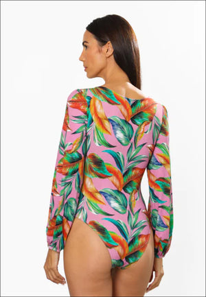 Agua Brazilian Iris Maillot Long Sleeve (Ivy)