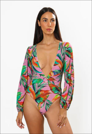 Agua Brazilian Iris Maillot Long Sleeve (Ivy)