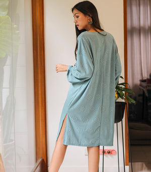 Strumica Eyelet Tunic (Muted Teal)