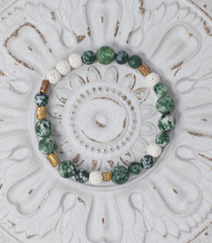 Calm Chakra Inner Strength Bracelet - Tree Agate & Lava Stone  TCC INNER-AU1 U