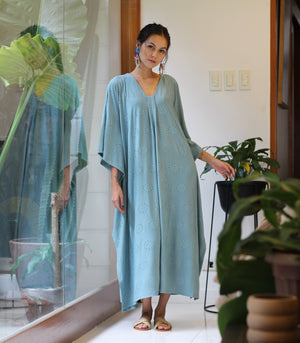 Krusevo Eyelet Caftan      (Muted Teal)