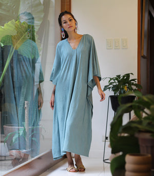 Krusevo Eyelet Caftan      (Muted Teal)